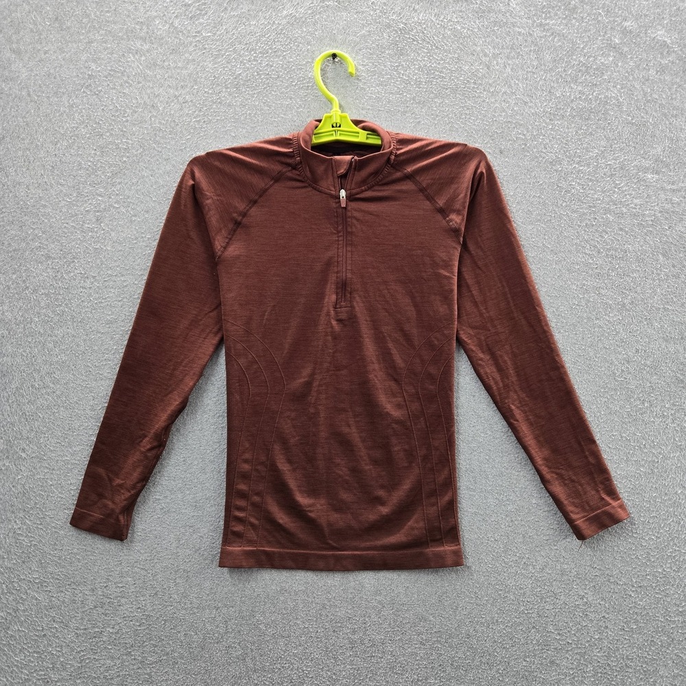 Alphalete Women Activewear Top SMALL Brown Quarter Zip Activewear Zipper
